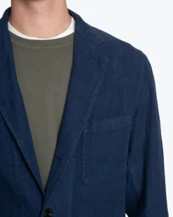 BLAZER DE LINO AZUL HARTFORD