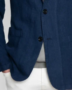 BLAZER DE LINO AZUL HARTFORD